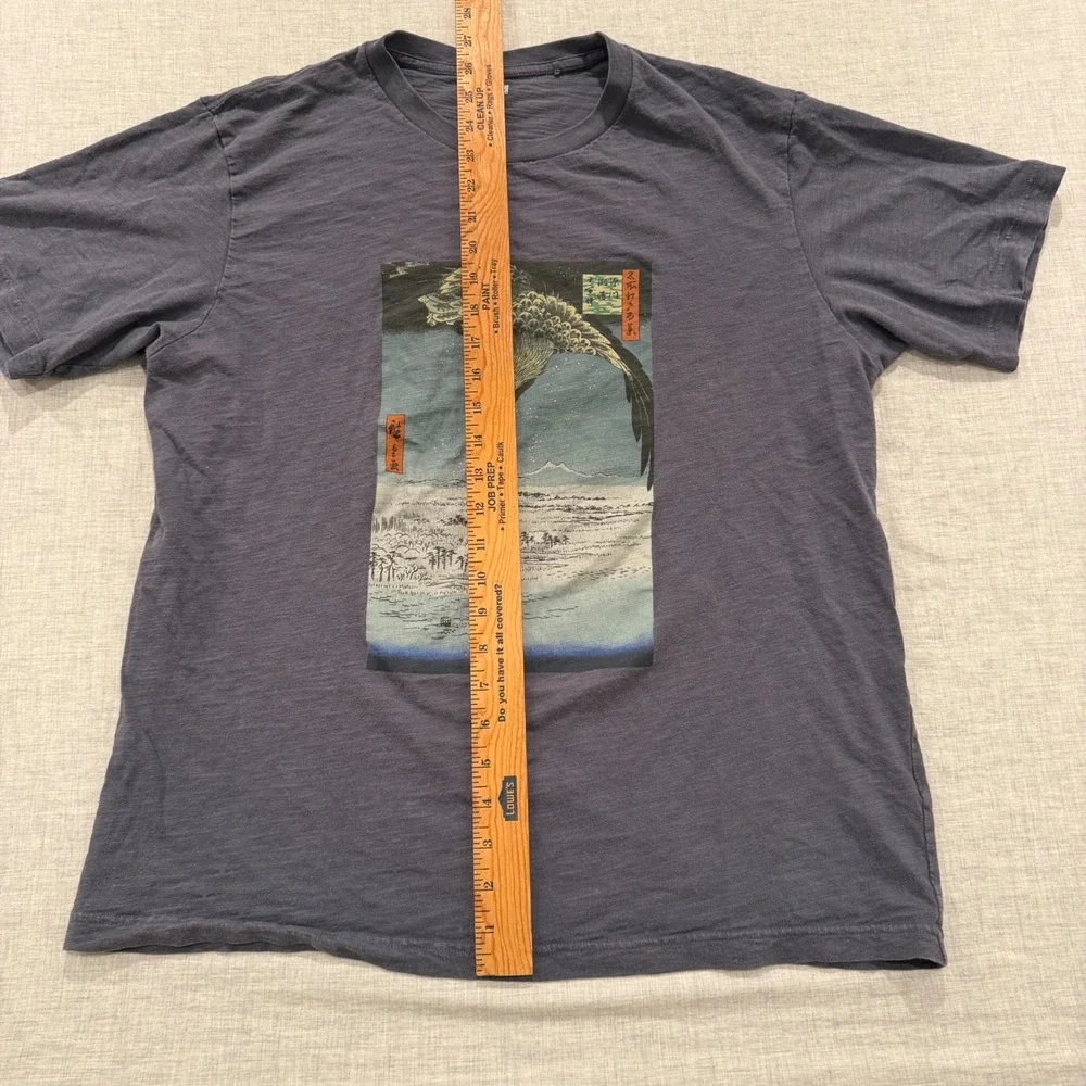 Uniqlo UT Hiroshige Edo Graphic T-Shirt Gray Cotton Large 341-447949(22-01)